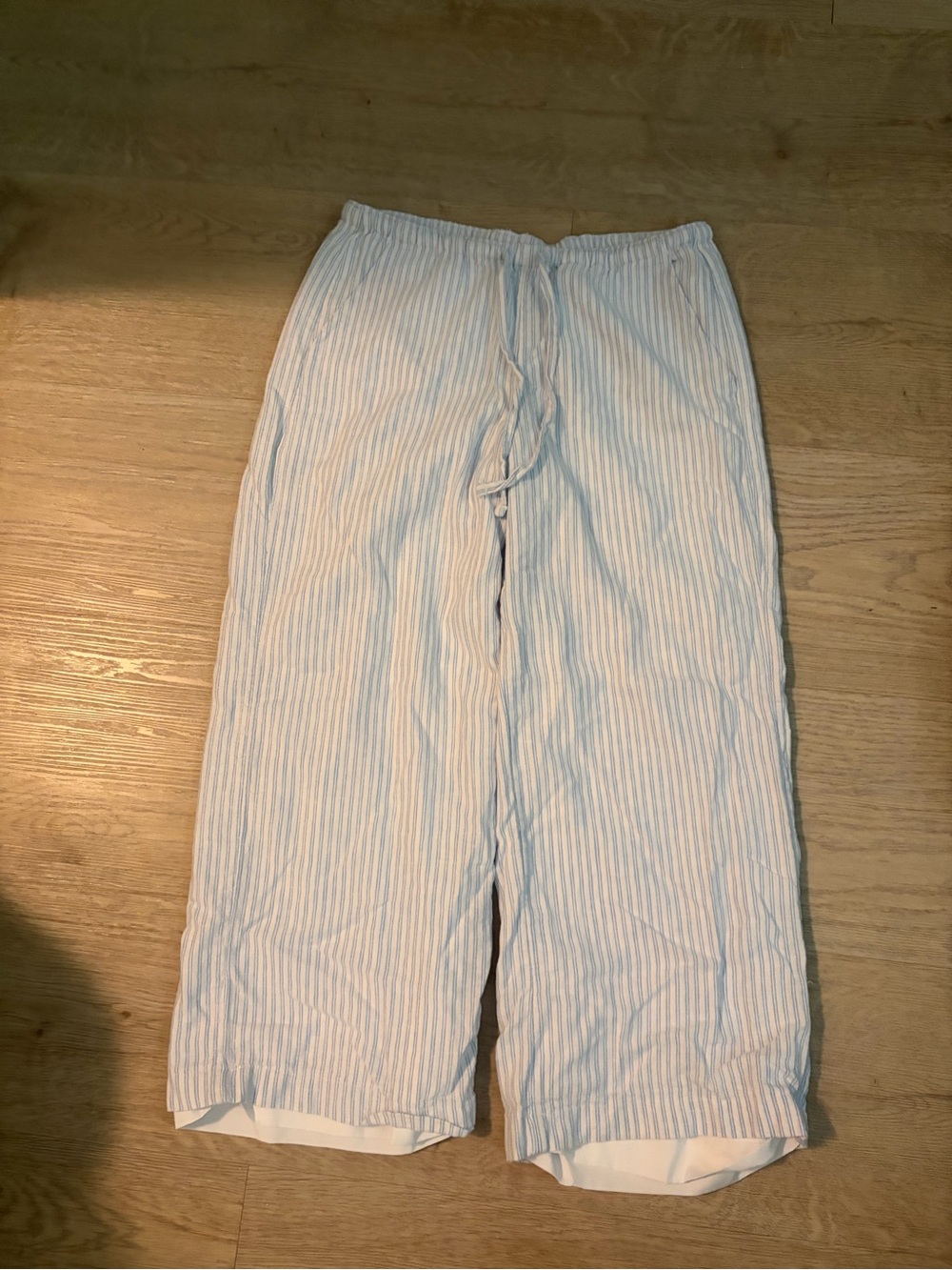 Hollister Light Blue & White Striped Jogger Pants